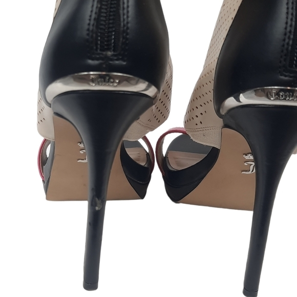 Juicy Couture Atarah Ice Perforated Strapped Stiletto Platform Pumps Size 8 Shoe - Picture 4 of 14